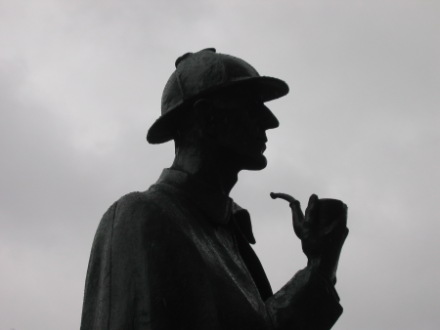 Sherlock Holmes Statue Elementary, My Dear Watson.