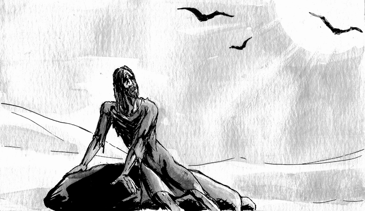 man in the desert