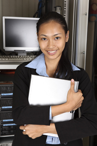 business woman with papers