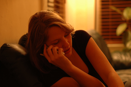teen girl talking on phone