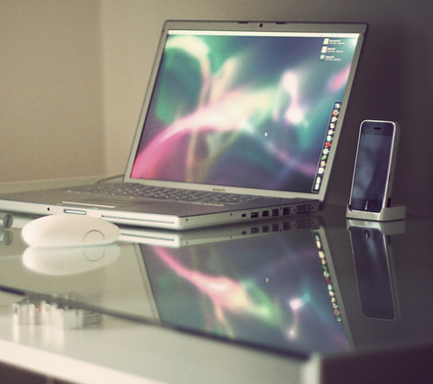 open laptop on desk