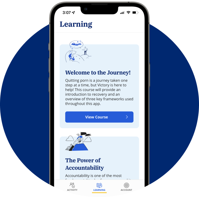 porn addiction recovery resources in victory app