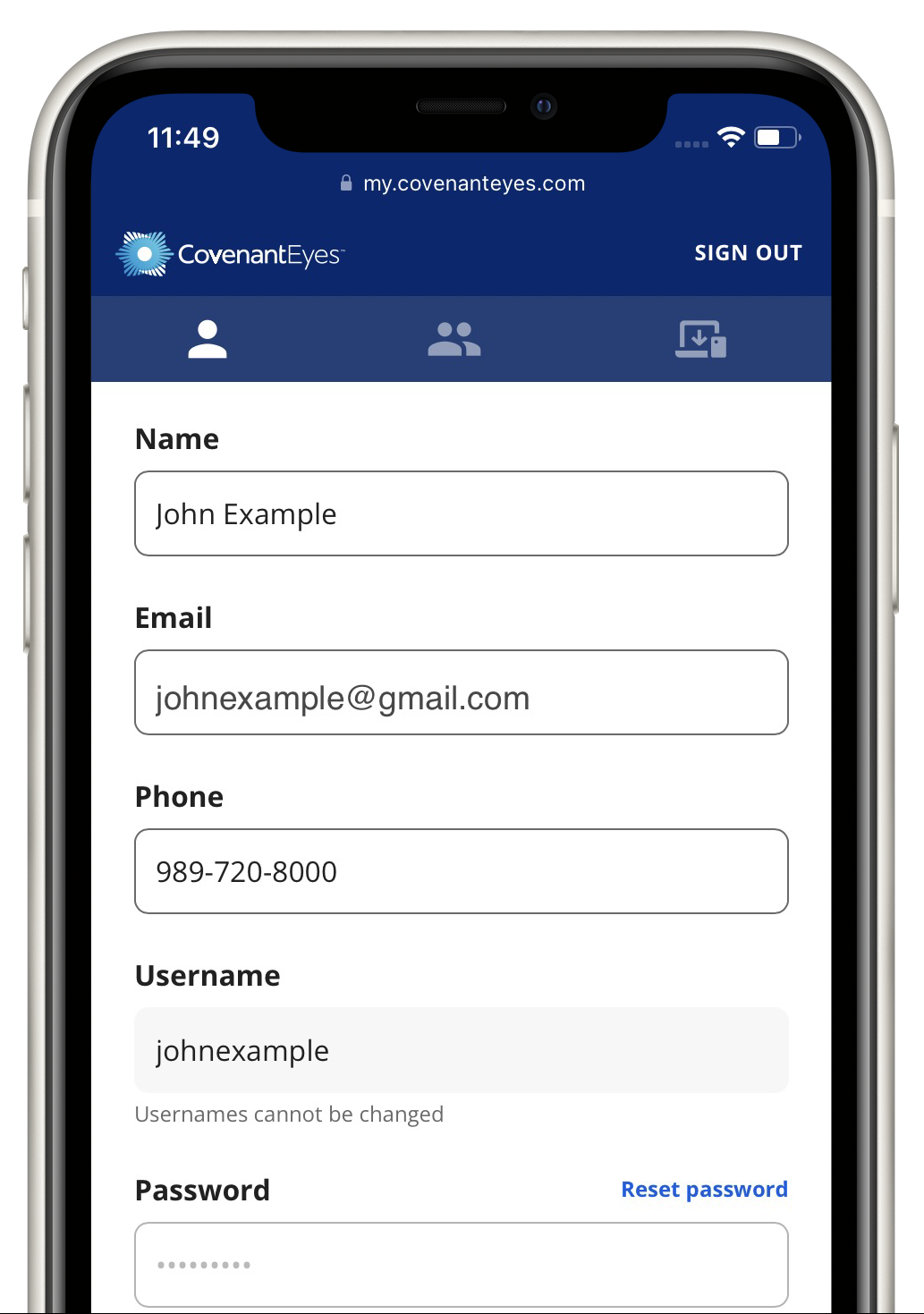 How do I change my email address, phone number, or name on my account? -  Covenant Eyes