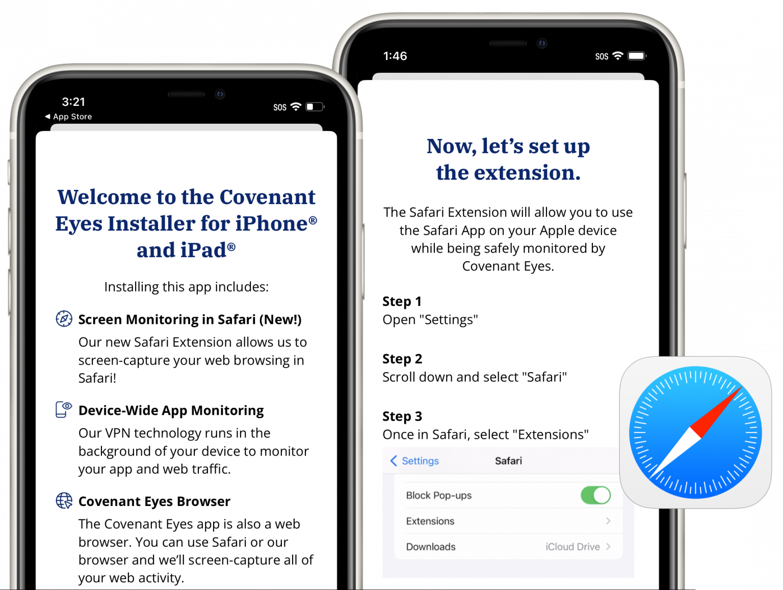 What are the Covenant Eyes browser extensions?