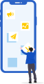 Graphic of people putting a phone app together