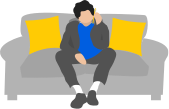 Graphic of man on a phone