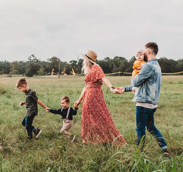 Photo of a family walking together