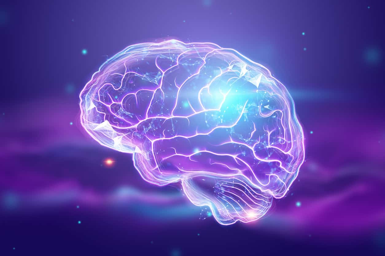 Holographic illustration of brain circuits.