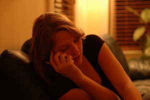 teen girl talking on phone