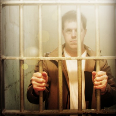 man behind bars