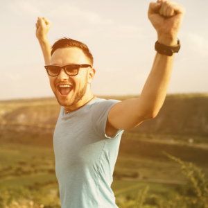 excited man with smile