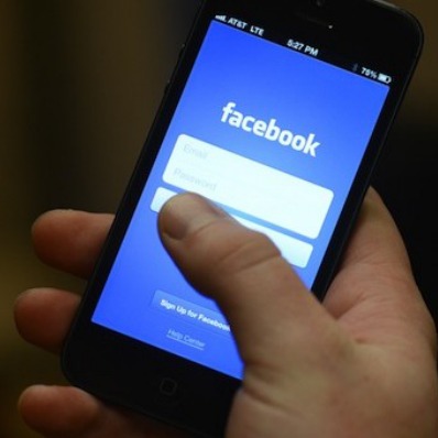 hand on facebook login