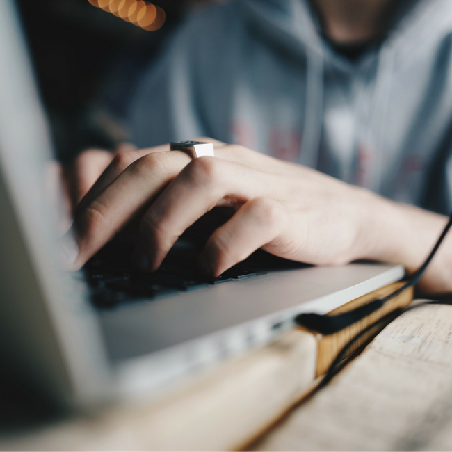 woman on computer