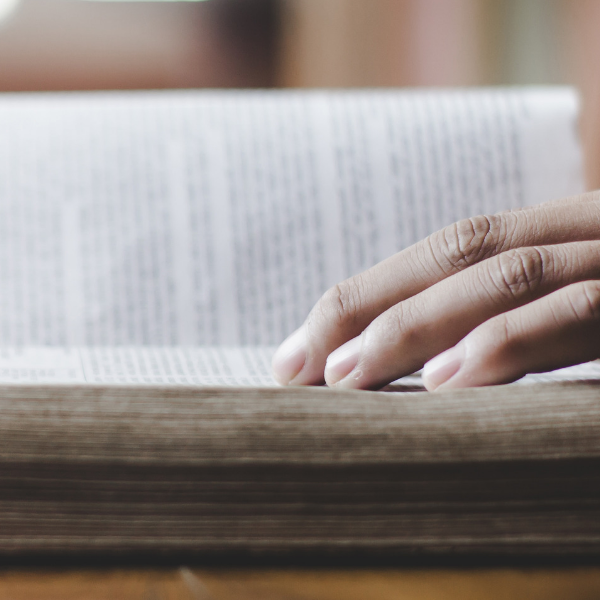 close up of open bible