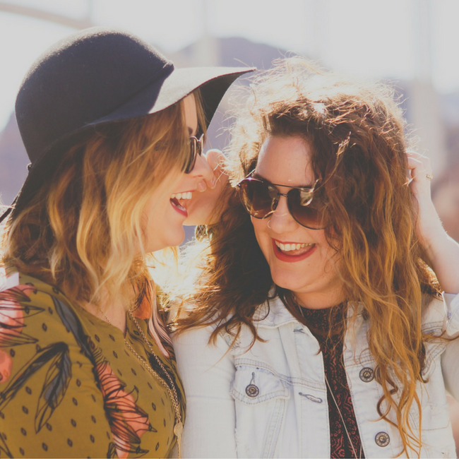 two girls talking