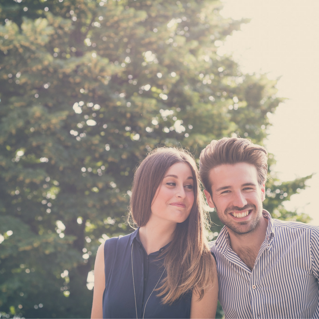 young loving couple outside