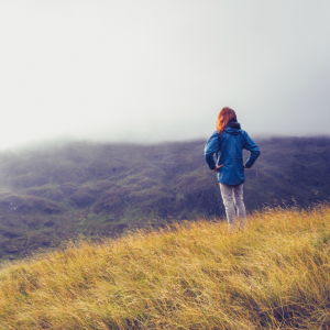 woman on hill