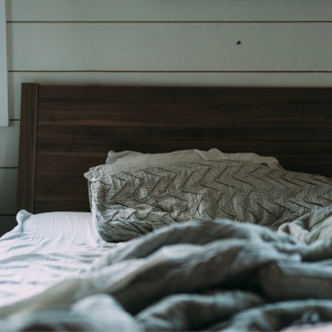 unmade bed