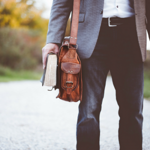 counselor outside holding bible