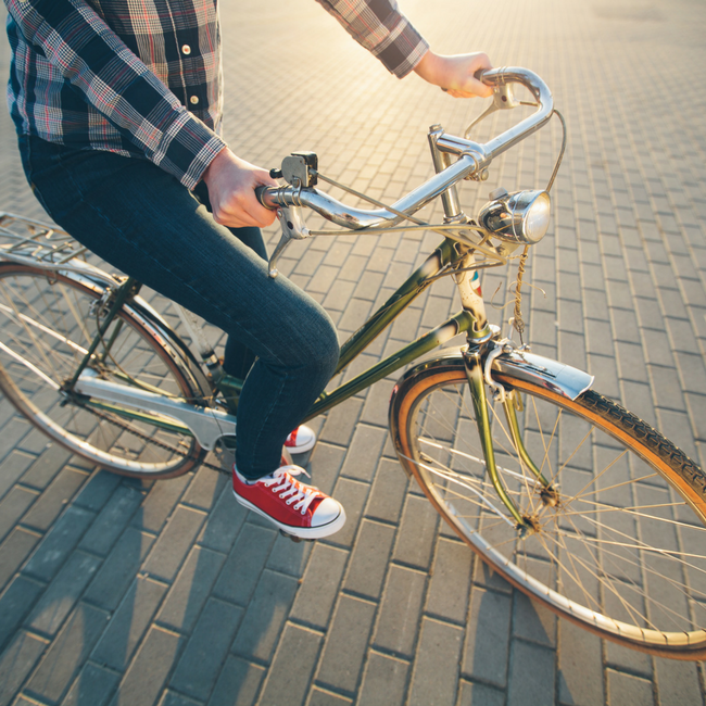 riding a bicycle