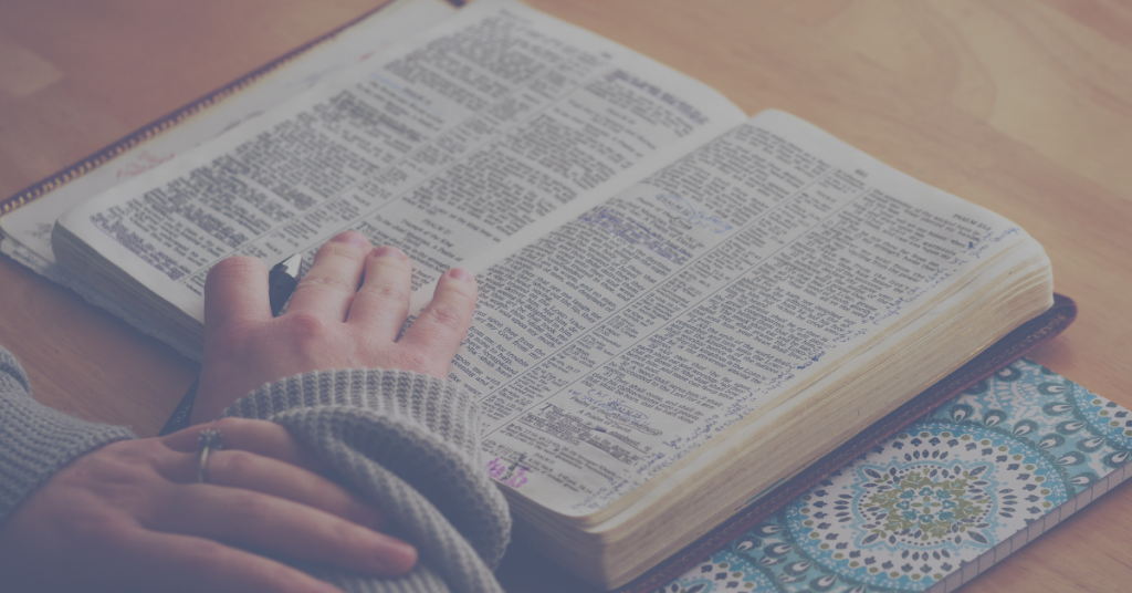 open bible on table