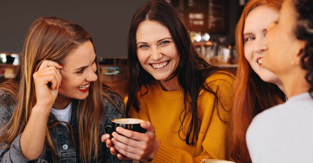 group of women drinking coffee