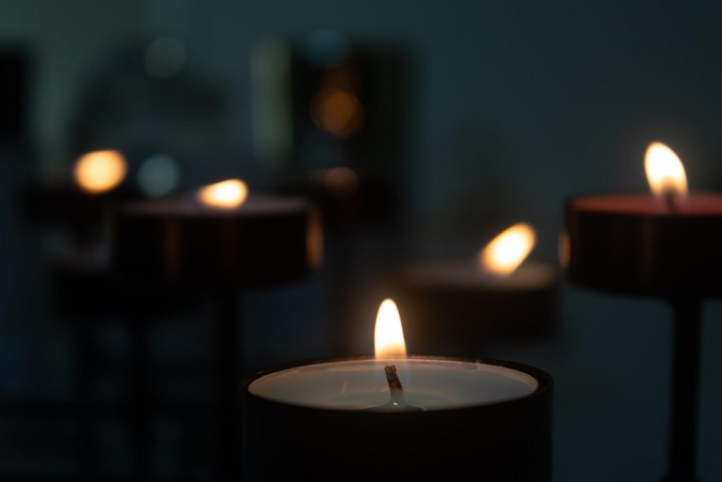 a memorial candle