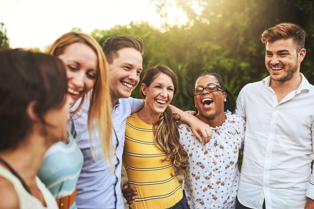 a group of friends outside