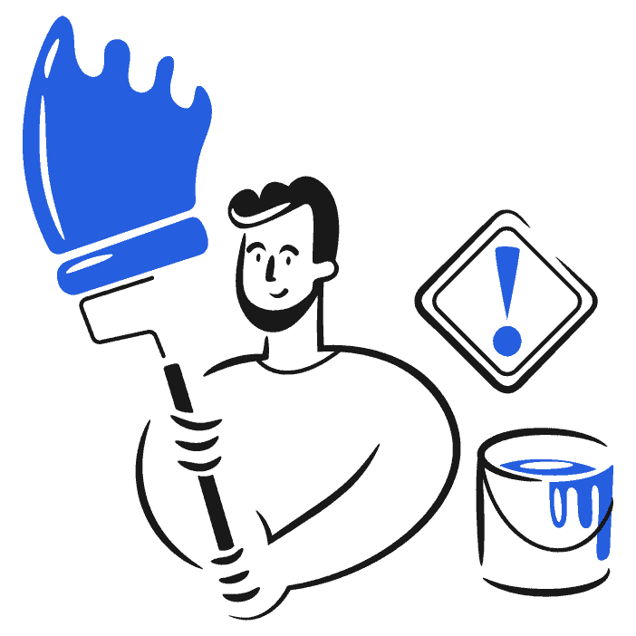 An illustration of a man painting.