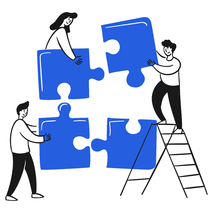 A husband and wife invite others in to help them build something new.