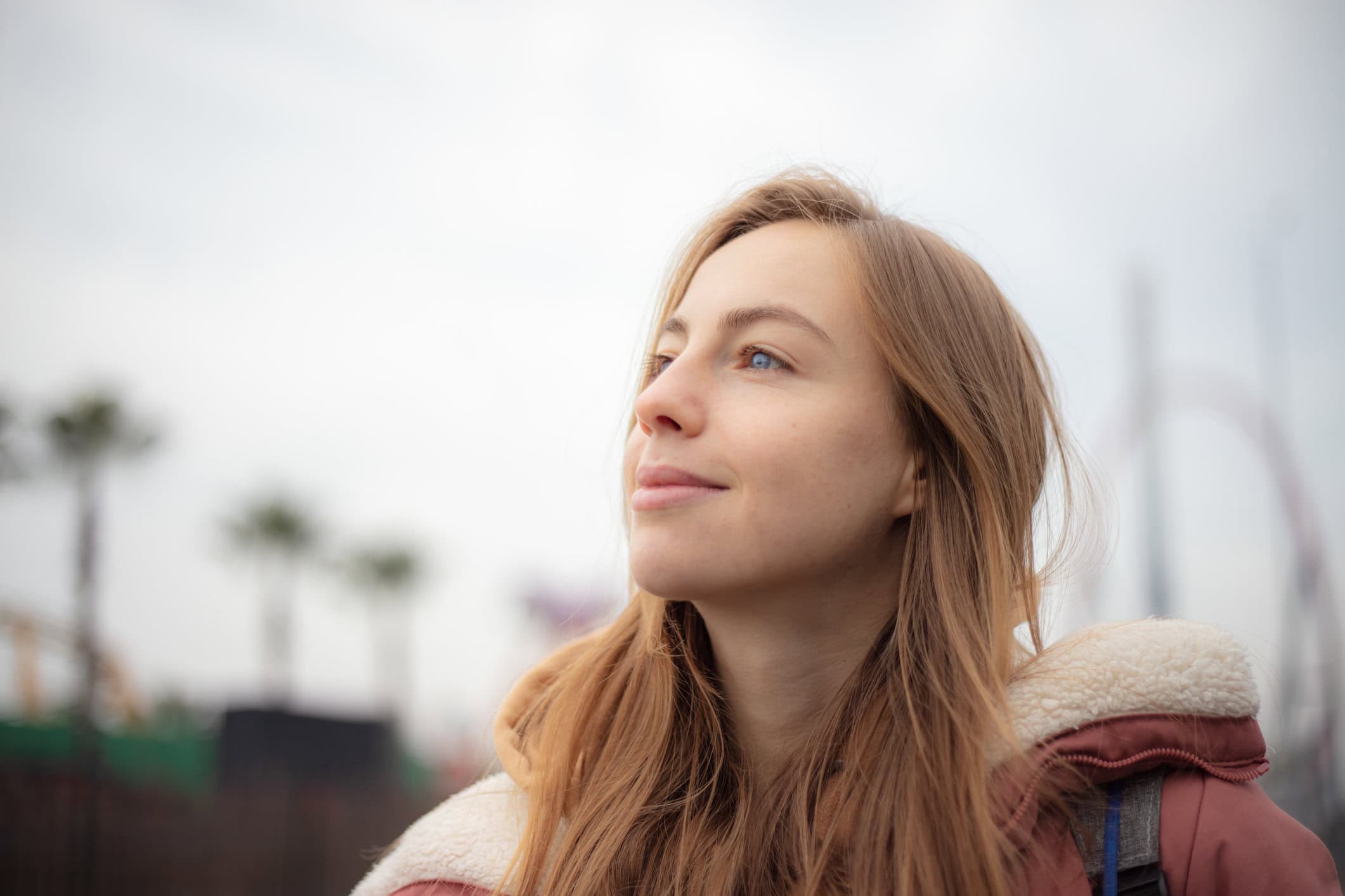 A young woman outdoors.