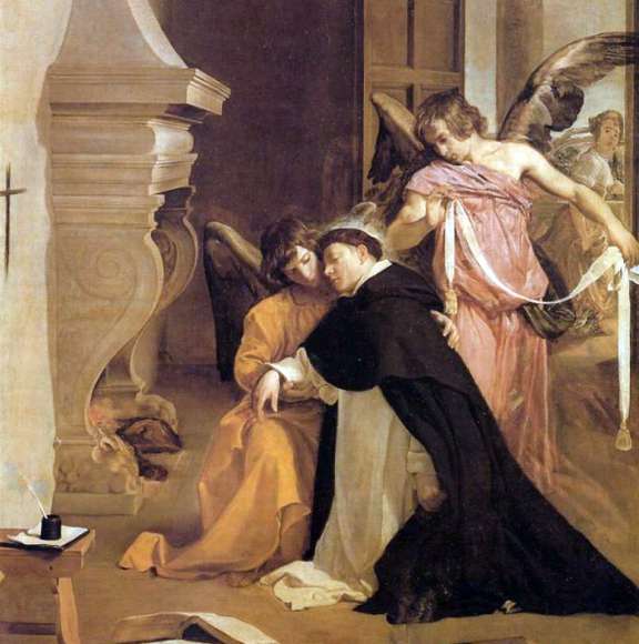 The Baroque painting ititled The Temptation of St. Thomas Aquinas by Diego Velázquez.